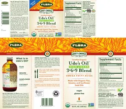 Label for Udo's Oil High Lignan 3-6-9 Blend