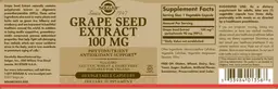Label for Grape Seed Extract 100 mg