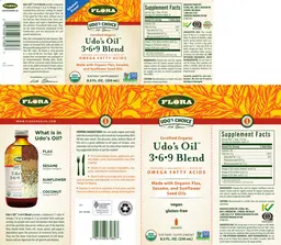Label for Udo's Oil 3-6-9 Blend