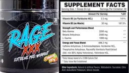 Label for Rage XXX Strawberry Kiwi