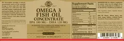 Label for Omega 3 Fish Oil Concentrate