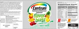 Label for Centrum Flavor Burst Tropical Fruit
