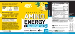 Label for Essential AmiN.O. Energy + Electrolytes Pineapple Twist