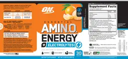 Label for Essential AmiN.O. Energy + Electrolytes Tangerine Wave