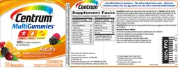 Label for Centrum MultiGummies Adults Natural Cherry, Berry & Orange