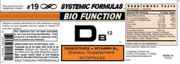 Label for DB12 Digestives + Vitamin B12