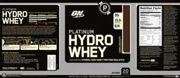 Label for Platinum Hydrowhey Turbo Chocolate
