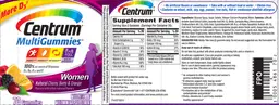 Label for Centrum MultiGummies Women Natural Cherry, Berry & Orange