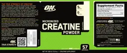 Label for Micronized Creatine Powder Unflavored