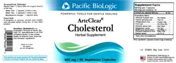 Label for ArteClear Cholesterol