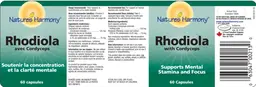 Label for Rhodiola With Cordyceps