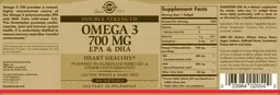Label for Omega 3 700 mg