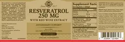 Label for Resveratrol 250 mg with Red Wine Extract