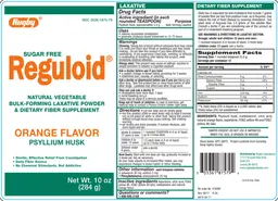 Label for Reguloid Sugar Free Orange Flavor