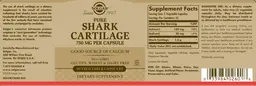 Label for Pure Shark Cartilage 750 mg