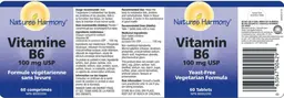 Label for Vitamin B6 100 mg USP