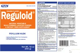 Label for Reguloid Orange Flavor
