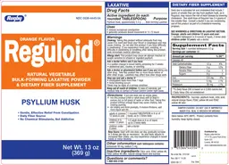 Label for Reguloid Orange Flavor