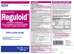 Label for Reguloid Regular Flavor