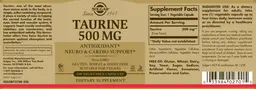 Label for Taurine 500 mg