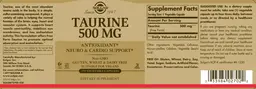 Label for Taurine 500 mg