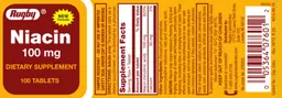 Label for Niacin 100 mg