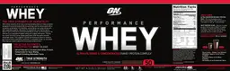 Label for Performance Whey Chocolate Shake