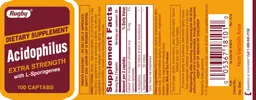 Label for Acidophilus Extra Strength with L-Sporogenes