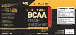 Label for Gold Standard BCAA Train + Recover Fruit Punch