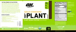 Label for Gold Standard 100% Plant Chocolate