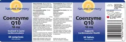 Label for Coenzyme Q10 50 mg