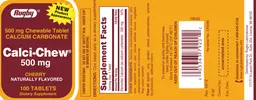 Label for Calci-Chew 500 mg Cherry