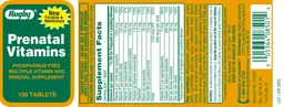 Label for Prenatal Vitamins