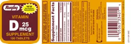 Label for Vitamin D 25 mcg