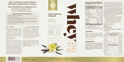 Label for Whey To Go Whey Protein Powder Vanilla