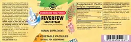 Label for Feverfew Leaf Extract