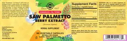 Label for Saw Palmetto Berry Extract