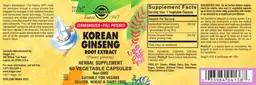Label for Korean Ginseng Root Extract