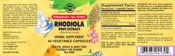 Label for Rhodiola Root Extract