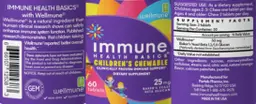 Label for Children's Chewable Baker's Yeast Beta Glucan 25 mg