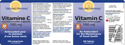 Label for Vitamin C With Citrus Bioflavonoids 1000 mg