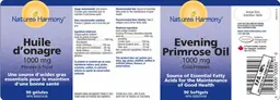 Label for Evening Primrose Oil 1000 mg