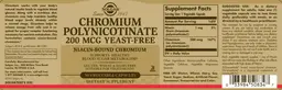 Label for Chromium Polynicotinate 200 mcg Yeast-Free