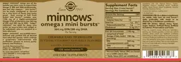 Label for Minnows Omega 3 Mini Bursts Tutti Frutti Sorbert