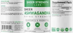 Label for Sheer Ashwagandha Extra Strength