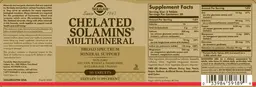Label for Chelated Solamins Multimineral