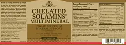 Label for Chelated Solamins Multimineral