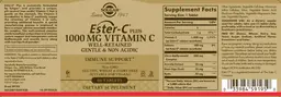 Label for Ester-C Plus 1000 mg Vitamin C