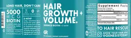 Label for Hair Growth + Volume.