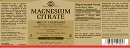 Label for Magnesium Citrate